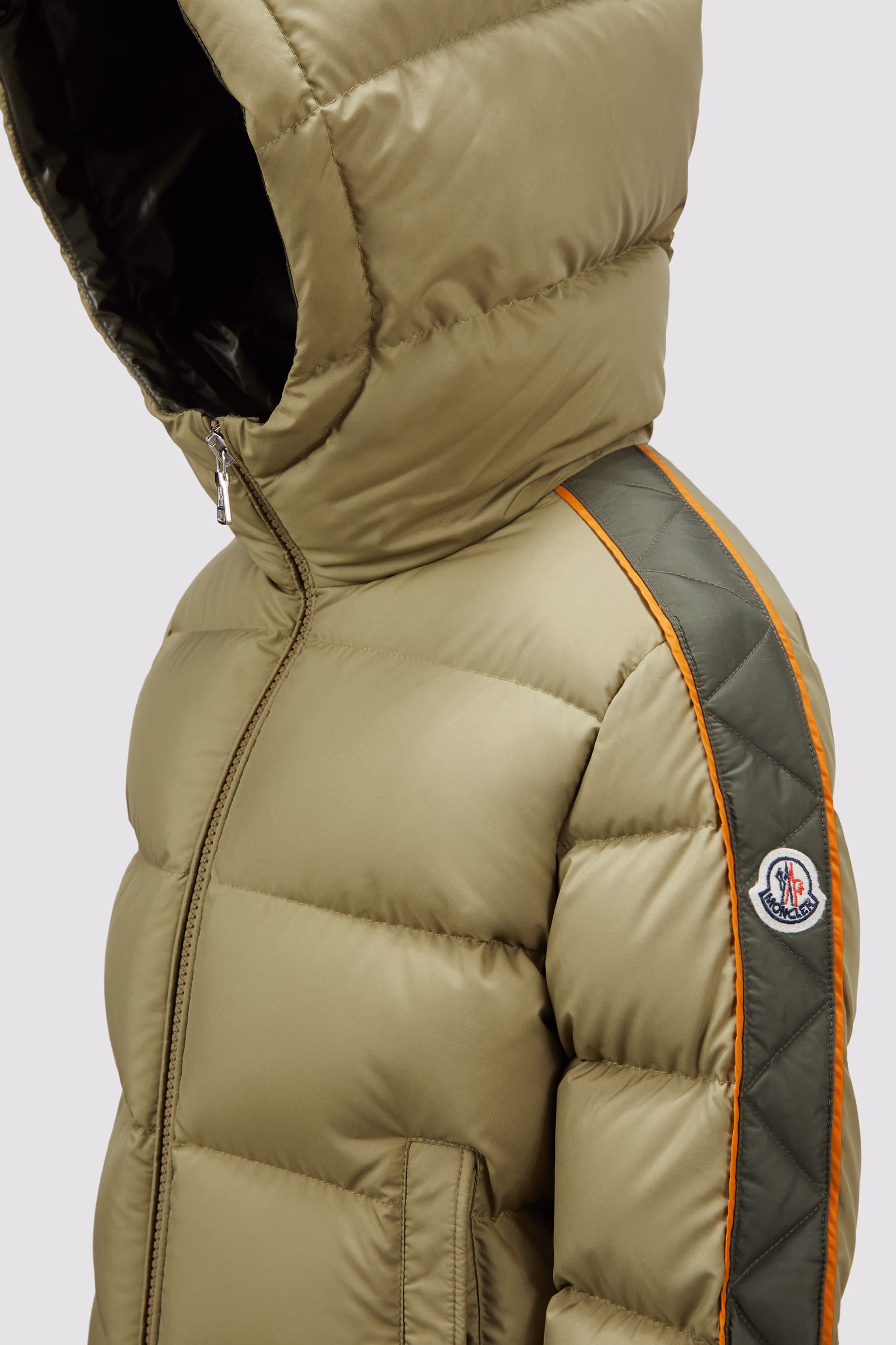 Benton Hooded Down Jacket Boy Olive Green Moncler 4